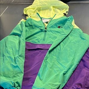 Champion Green and Purple Windbreaker Jacket